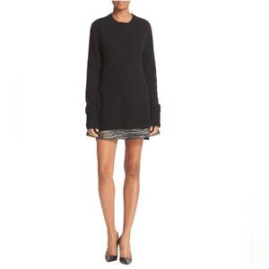 A.L.C. Black  Jonathan merino wool + cashmere ribbed hem tunic sweater XS
